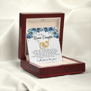 To My Bonus Daughter - I Will Forever Love You - Interlocking Hearts Necklace SO155T