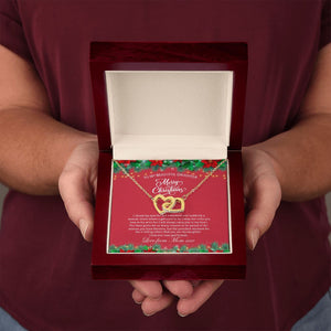 Daughter Mom - Proudest Momemt - Merry Christmas - Interlocking Hearts Necklace