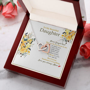 Daughter - Mom - How Much You Mean To Me - Interlocking Hearts Necklace SO190V