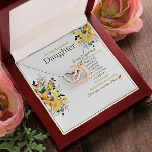 Daughter - Mom - How Much You Mean To Me - Interlocking Hearts Necklace SO190V