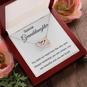 Special Granddaughter - You Are Beautiful - Interlocking Hearts Necklace
