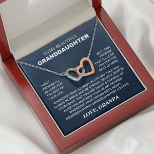Granddaughter - Grandpa - Love You For The Rest Of Mine - Interlocking Hearts Necklace