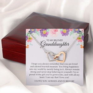 Granddaughter - I Love You Always And Forever - Interlocking Hearts Necklace