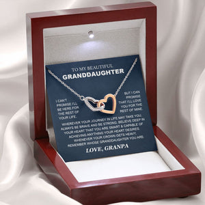 Granddaughter - Grandpa - Love You For The Rest Of Mine - Interlocking Hearts Necklace
