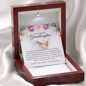 Granddaughter - I Love You Always And Forever - Interlocking Hearts Necklace