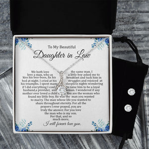 Daughter In Law - I Will Forever Love You - Alluring Beauty Necklace + CZ Earrings