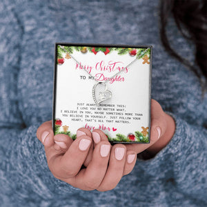 Daughter Mom - Merry Christmas - Forever Love Necklace