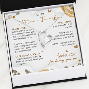 To My Mother In Law - Thank You For Sharing Your Son - Forever Love Necklace SO23TU