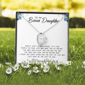 To My Bonus Daughter - I Will Forever Love You - Forever Love Necklace SO155T