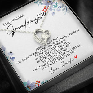 To My Beautiful Granddaughter - Always Believe In Yourself - Forever Love Necklace SO184Tv1