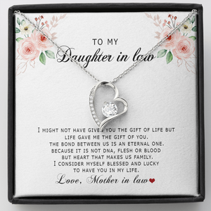 To My Daughter In Law - Blessed And Lucky - Forever Love Necklace SO177V