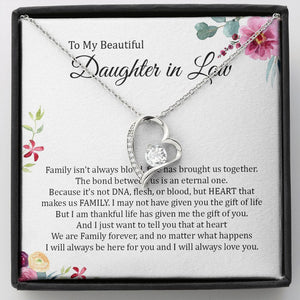 Daughter In Law - Heart That Makes Us Family - Forever Love Necklace
