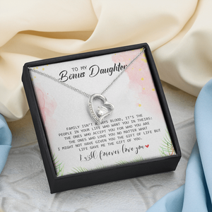 To My Bonus Daughter - I Will Forever Love You - Forever Love Necklace SO183T