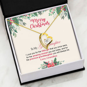 Granddaughter Grandma - Merry Christmas - Forever Love Necklace
