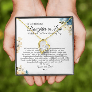 Daughter In Law - Mom And Dad - On Your Wedding Day - Forever Love Necklace