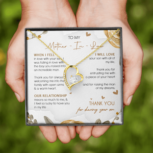 To My Mother In Law - Thank You For Sharing Your Son - Forever Love Necklace SO23TU