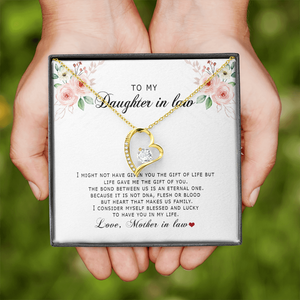 To My Daughter In Law - Blessed And Lucky - Forever Love Necklace SO177V