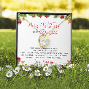 Daughter Mom - Merry Christmas - Forever Love Necklace