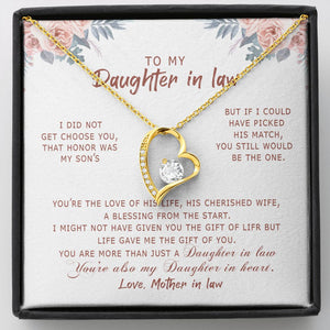 Daughter In Law - Life Gave Me The Gift Of You - Forever Love Necklace