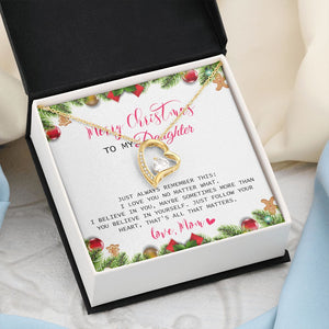 Daughter Mom - Merry Christmas - Forever Love Necklace