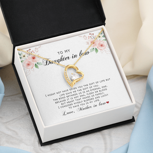 To My Daughter In Law - Blessed And Lucky - Forever Love Necklace SO177V