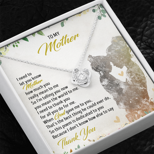 To My Mother - You Mean The World To Me - Necklace SO56T