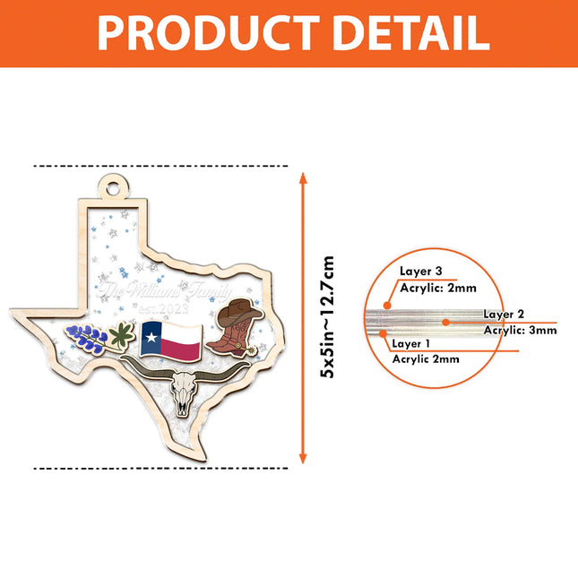 Custom Family Name Christmas In Texas 2023 Ornament - Charming Present