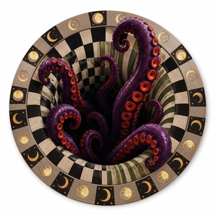 Halloween Tentacle Portal Round Rug 3D Purple Monster Doormat