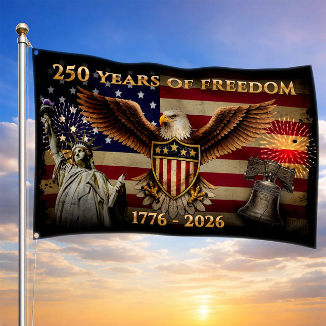 250 Years of Freedom Patriotic America House Flag HOF13 - Charming Present
