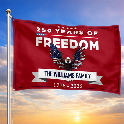 Personalized 250 Years of Freedom Patriotic Eagle House Flag HOF23 - Charming Present