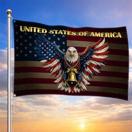 SP-01 American Heritage Flag Bald Eagle Liberty Bell Constitution Day