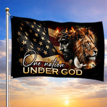 SP-01 Faith Freedom Lion of Judah One Nation Under God Memorial Day Flag