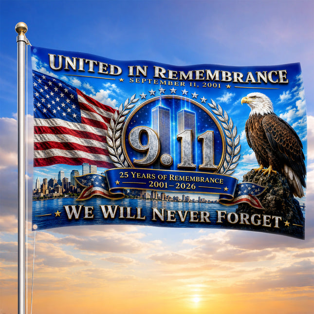 Patriot Day 25th Anniversary United in Remembrance Eagle Flag