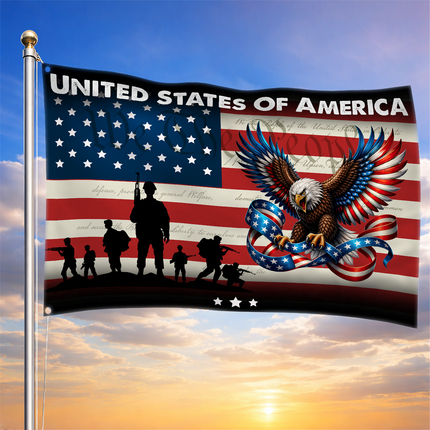 SP-01 American Pride Flag Eagle Soldier Tribute Military Reunion