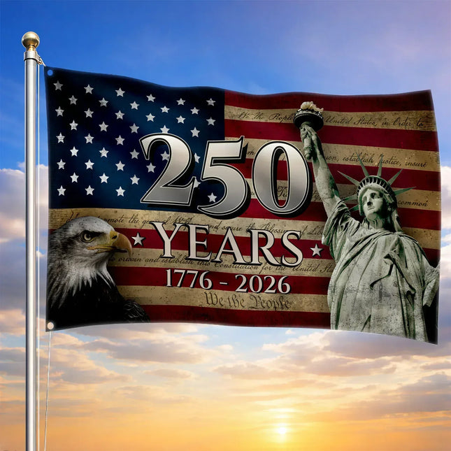 America 250 Years Anniversary Patriotic Eagle Flag HOF3 - Charming Present