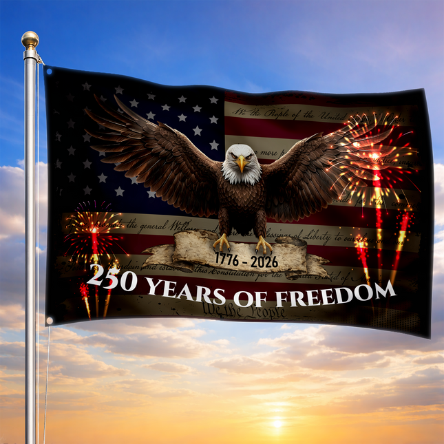 We The People 250 Years of Freedom Eagle Flag America 250 HOF4