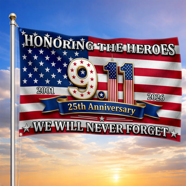 Patriot Day 25th Anniversary Honoring the Heroes Grommet Flag