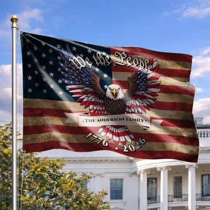 Personalized We The People Patriotic Eagle Flag HOF2