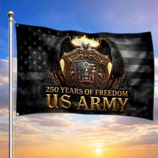 US Army Eagle Golden Shield 250 Years of Freedom House Flag