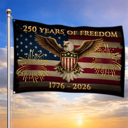 250 Years of Freedom Eagle Shield Fireworks America 250 House Flag