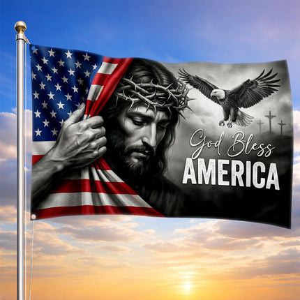SP-01 God Bless America Christian Faith Flag Faith and Freedom