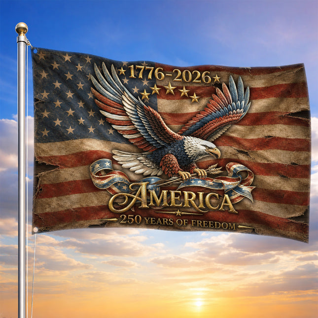Vintage Eagle America 250 Years of Freedom House Flag