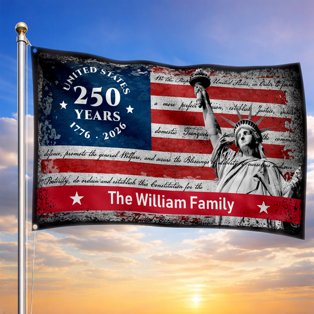 Personalized We The People 250th Anniversary House Flag