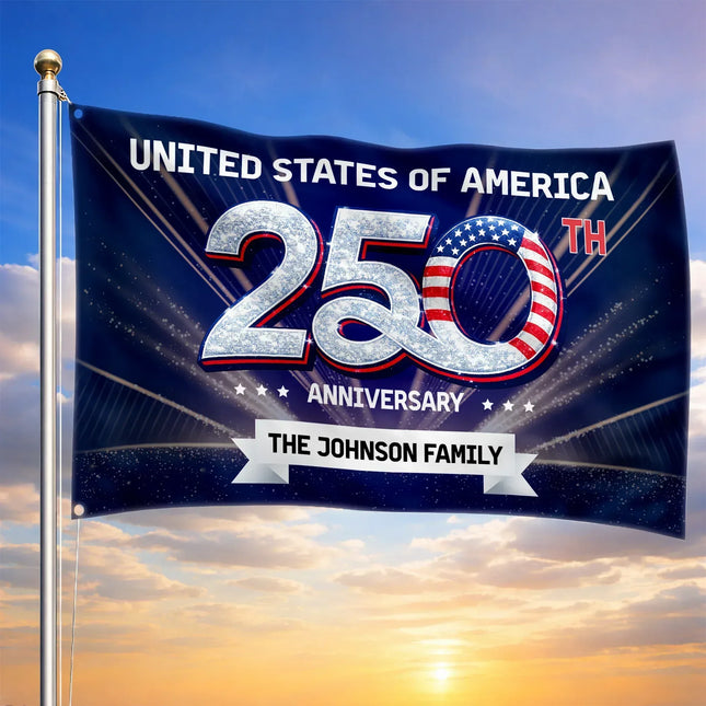Personalized United States 250th Anniversary House Flag