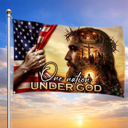 One Nation Under God Jesus Gospel Grommet Flag
