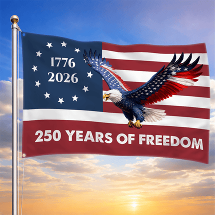 Betsy Ross Flag-Winged Eagle America 250 Crisp House Flag