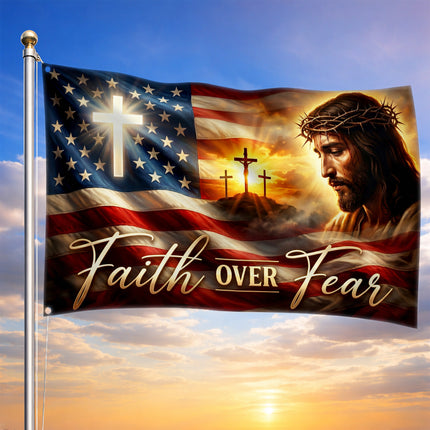 SP-01 Faith Over Fear Flag Hope and Courage Memorial Day