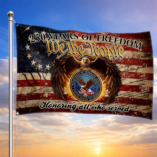 Veterans Affairs Eagle Seal We The People America 250 House Flag