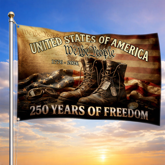 United States of America 250 Years of Freedom Patriotic Combat Boots Flag