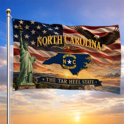 North Carolina Grommet Flag Tar Heel State Eagle Liberty